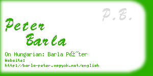 peter barla business card